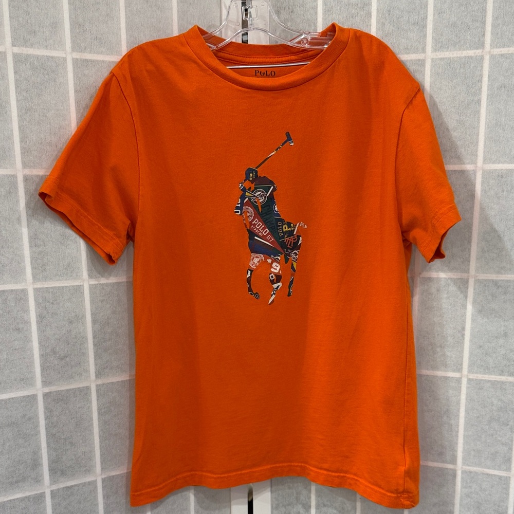 Polo by Ralph Lauren Kids Orange Polo Player Tee Size 10/12